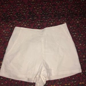 High waisted white shorts